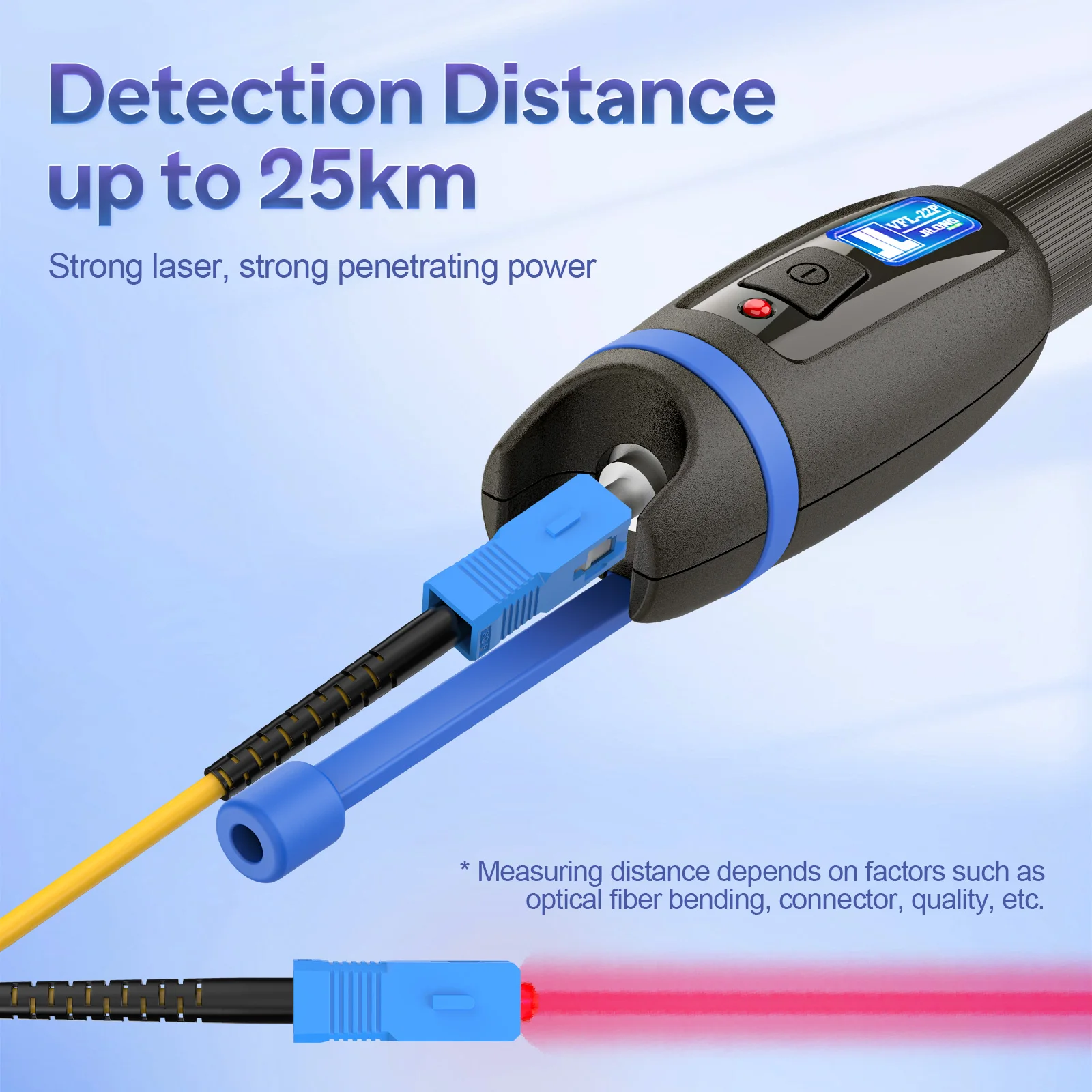 JILONG FTTH Fiber Break Detector ,VFL-22P Metal Pen Type Visual Fault Locator,10mw 20mw 30mw Red Light Pe for Network Cable Test