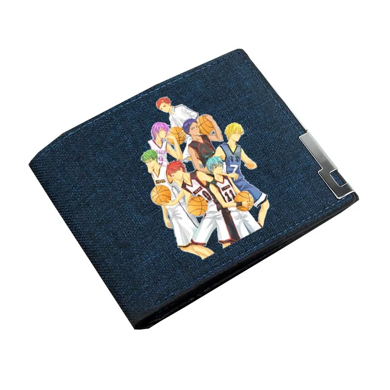 Anime Game Kuroko's Basketball Wallet Boy Gril Cartoon Coin Purse Teenager Canvas Wallet Casual Cash Holder Bi-Fold Short Wallet