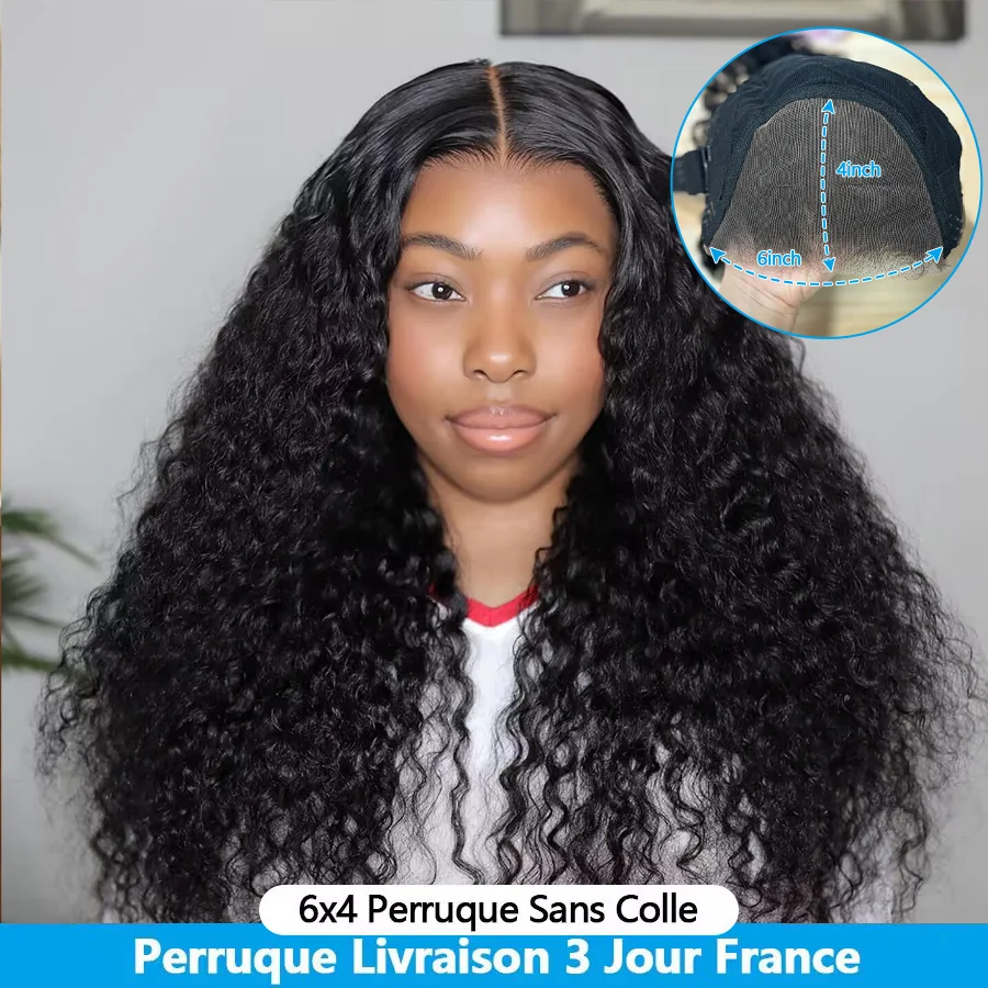 26 28 Inch Glueless Wigs Human Hair YOCYTU Kinky Curly Wigs Human Hair For Women 6X4 Glueless Wig Human Hair Ready To Wear 200% Density Curly Wigs Human Hair On Sale Clearance France 3 Days Delivery Wigs Human Hair