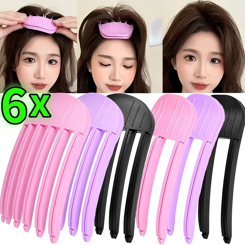 1/6Pcs Fluffy Hair Roots Clips Women Men Black No Heat High Vertex Hair Curler Styling DIY Fluffiness Volume Wind Sculpting Comb