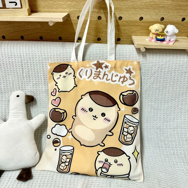 Large-capacity Storage Bag Student Storage Backpack Single-shoulder Bag Canvas Bag Cartoonish and Cute Handbag Shopping Bag view 3