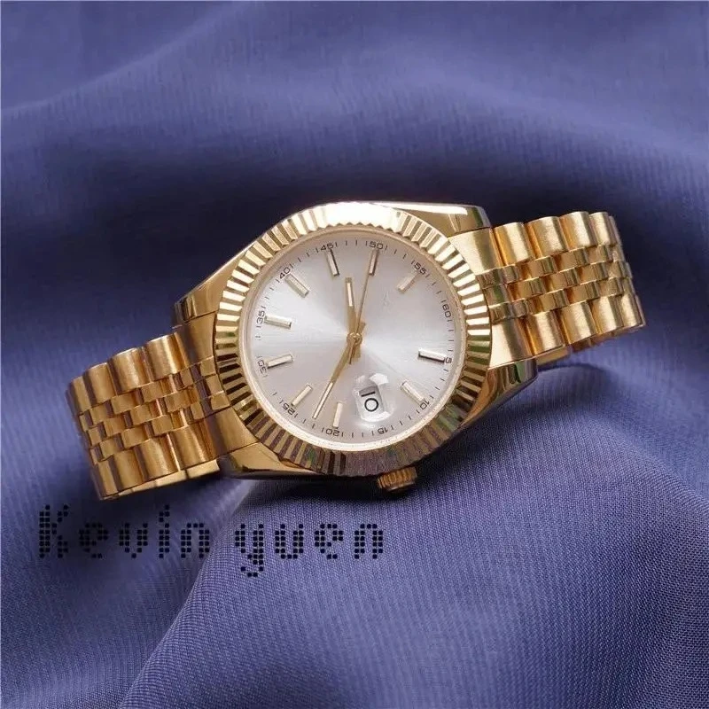 럭셔리 신형 남성 시계 자동 기계식 시계 스테인리스 스틸 데이트저스트 스타일 로즈 골드 블루 블랙