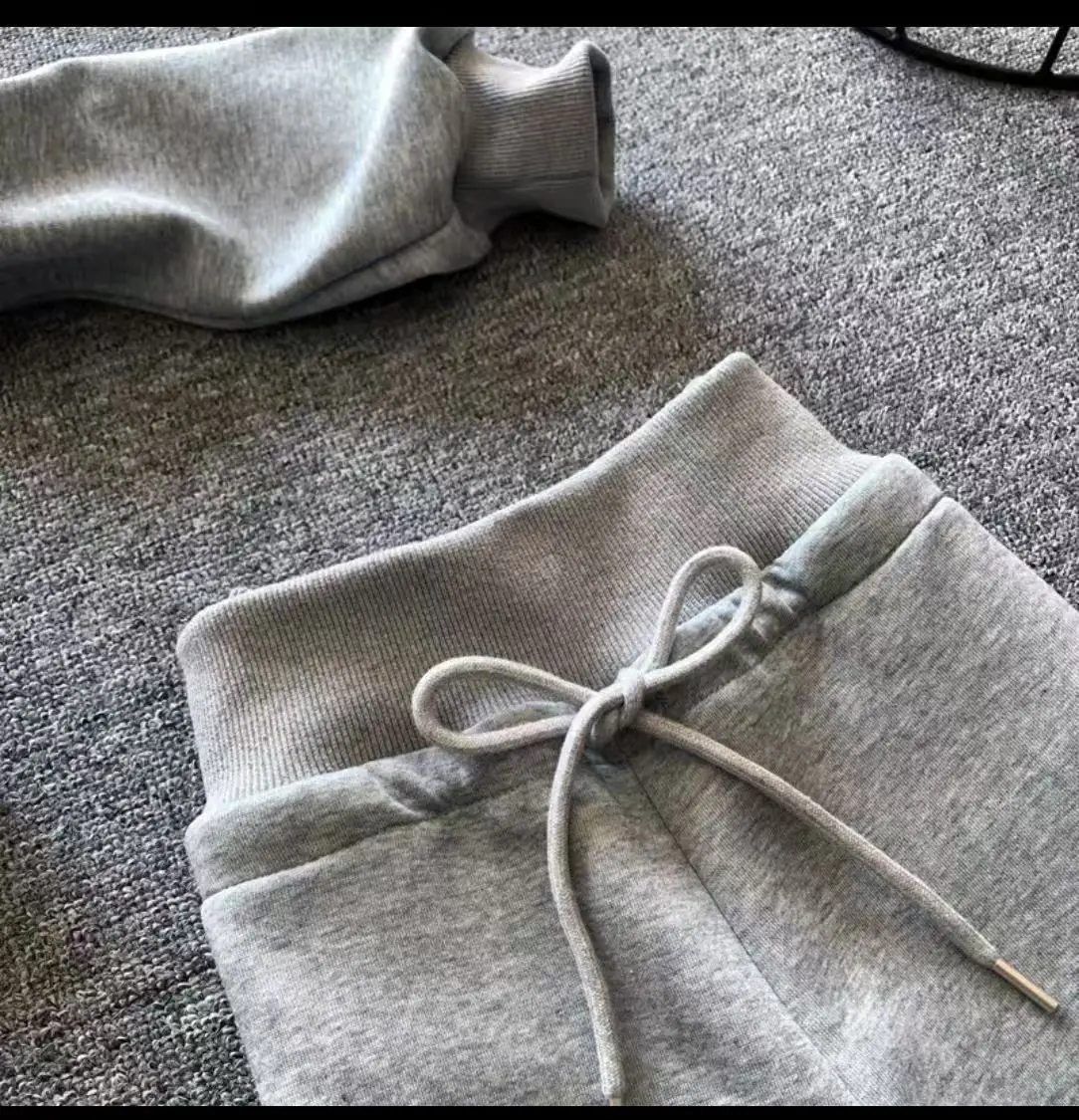 2025 الخريف الشتاء المراهقين القماش الأطفال مجموعة ضئيلة البلوز مقنعين سترة واسعة الساق بدل رجالي رياضية 4 8 10 12 14 سنة #5