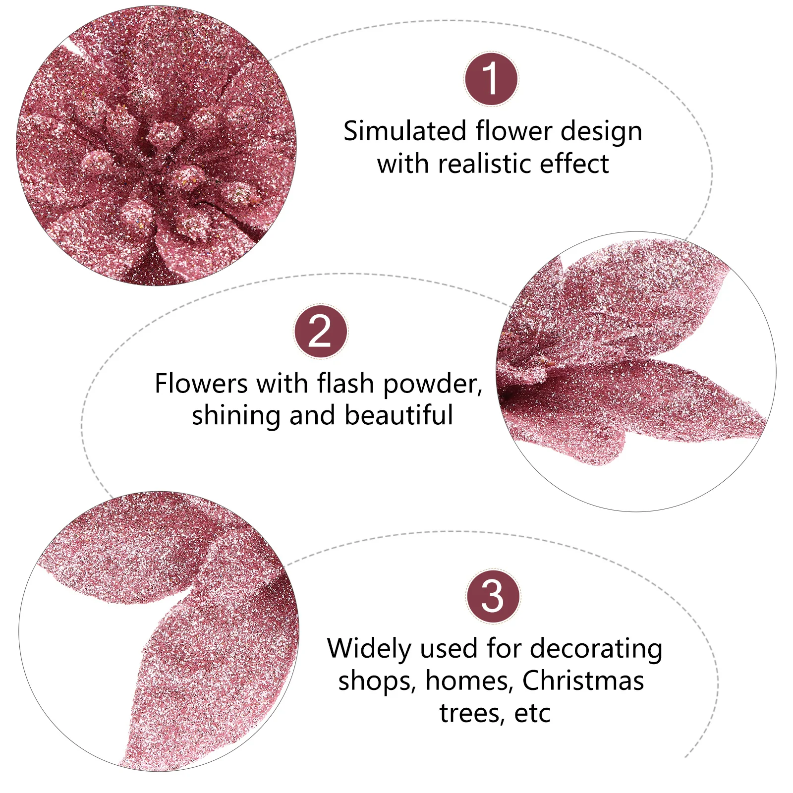 

9Pcs Christmas Flower Decoration Premium Artificial Simulation Xmas Tree Ornaments Party Adornments Home Festive Props