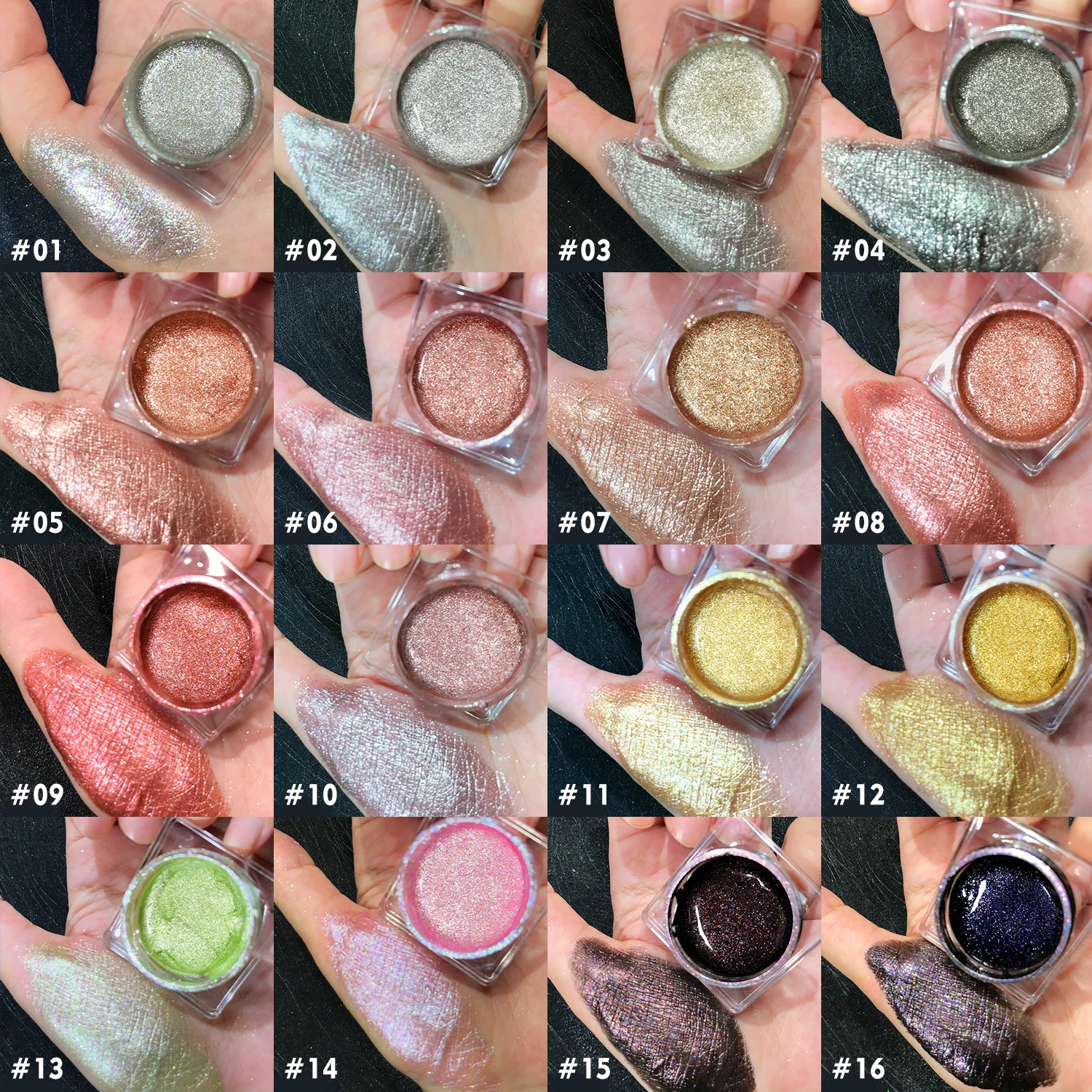 

Makeup Eye Shadow Duochrome Cream Glitter Single Palette Metallic Shimmer Eyeshadow Waterproof Long-lasting Private Label