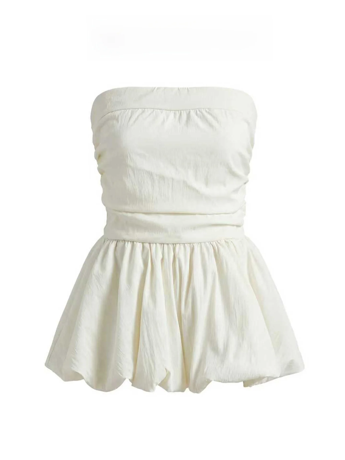 

Белый плиссированный топ-бюстье с цветочным узором для женщин, летний, для улицы, с завышенной талией, без рукавов, в корейском стиле, для повседневной носки, со складками