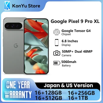 グローバル Rom 新しい Google Pixel 9 Pro XL 6.8 インチ Google Tensor G4 16GB RAM 37W 有線 5060 mAh 50MP + 48MP IP68 NFC スマートフォン