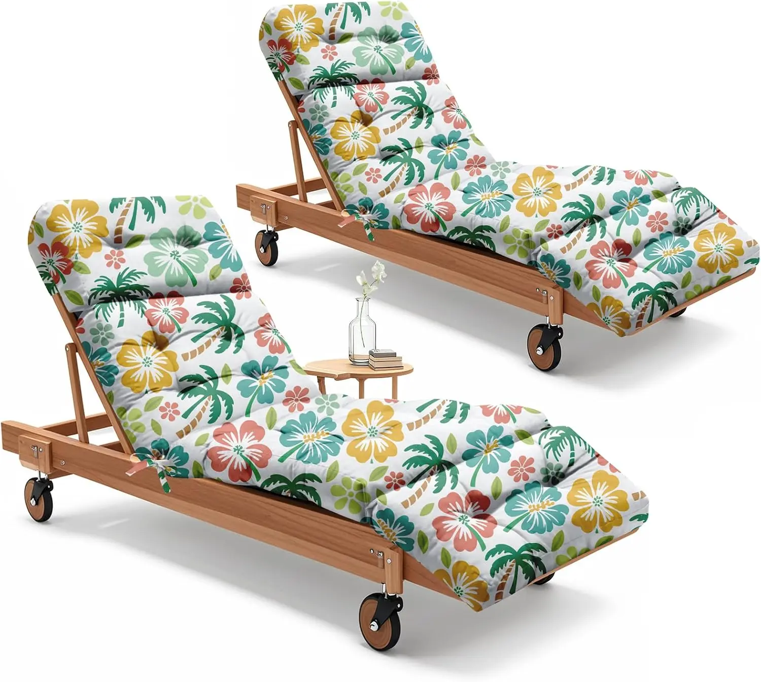 Outdoor Chaise Lounge Chair Cushions Set of 2 Waterproof 75.1x22.8x4.7