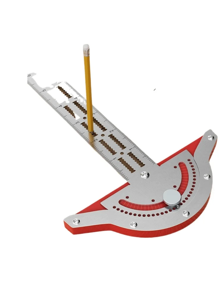 Multifunctional Woodworking Ruler Edge Ruler Angle Ruler Edger Metric and Imperial  Measuring Tool Half Circle Movable