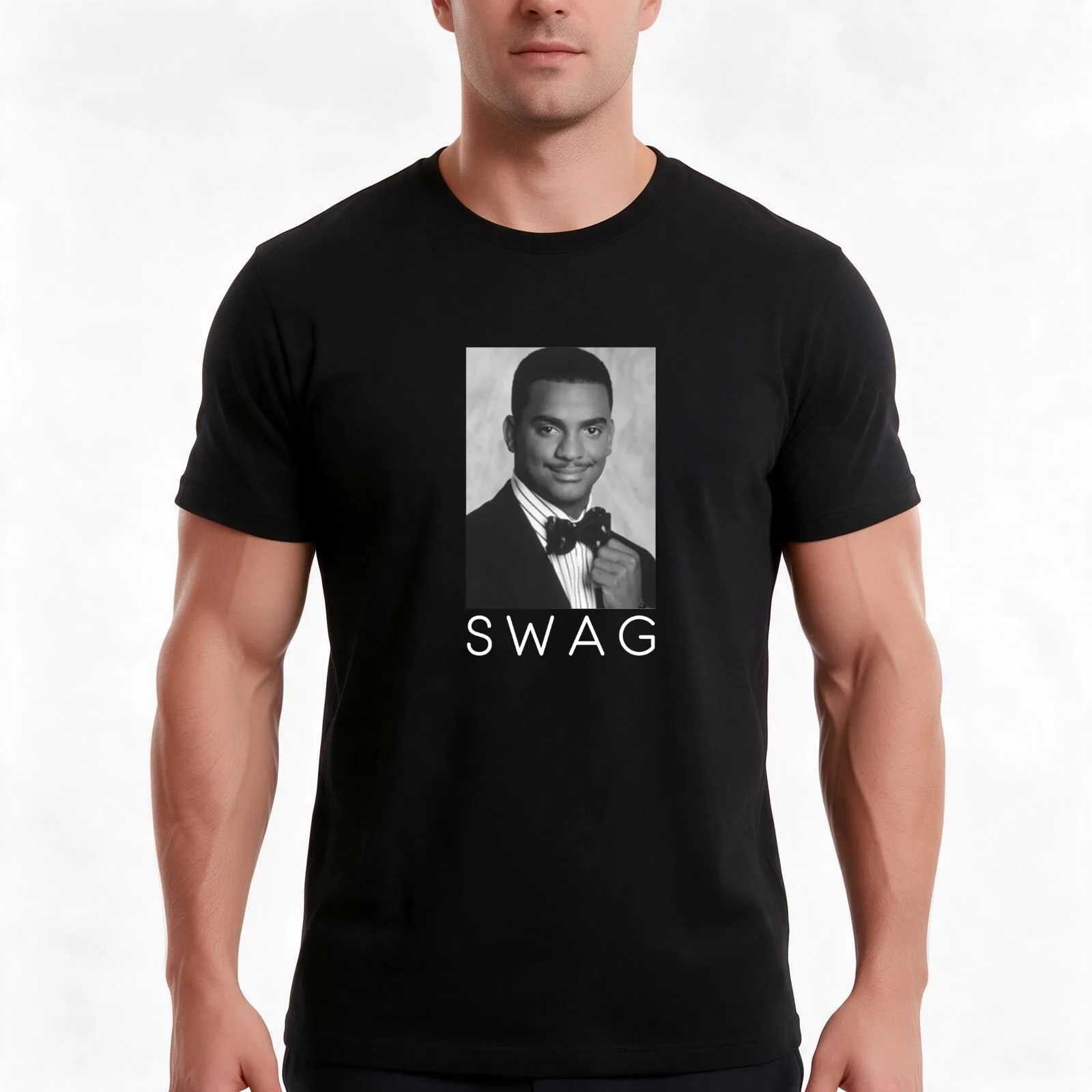Swag - Carlton Banks T-Shirt Summer Casual Cotton Tee Oversized Streetwear Tops Vintage Graphic Print Loose Fit Short Sleeve