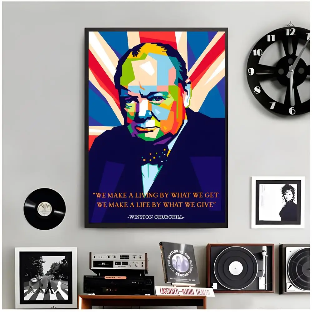 british statesman W-Winston Churchill Poster Modern Wall Art Home Decor Living Room Decorative Print Unframed