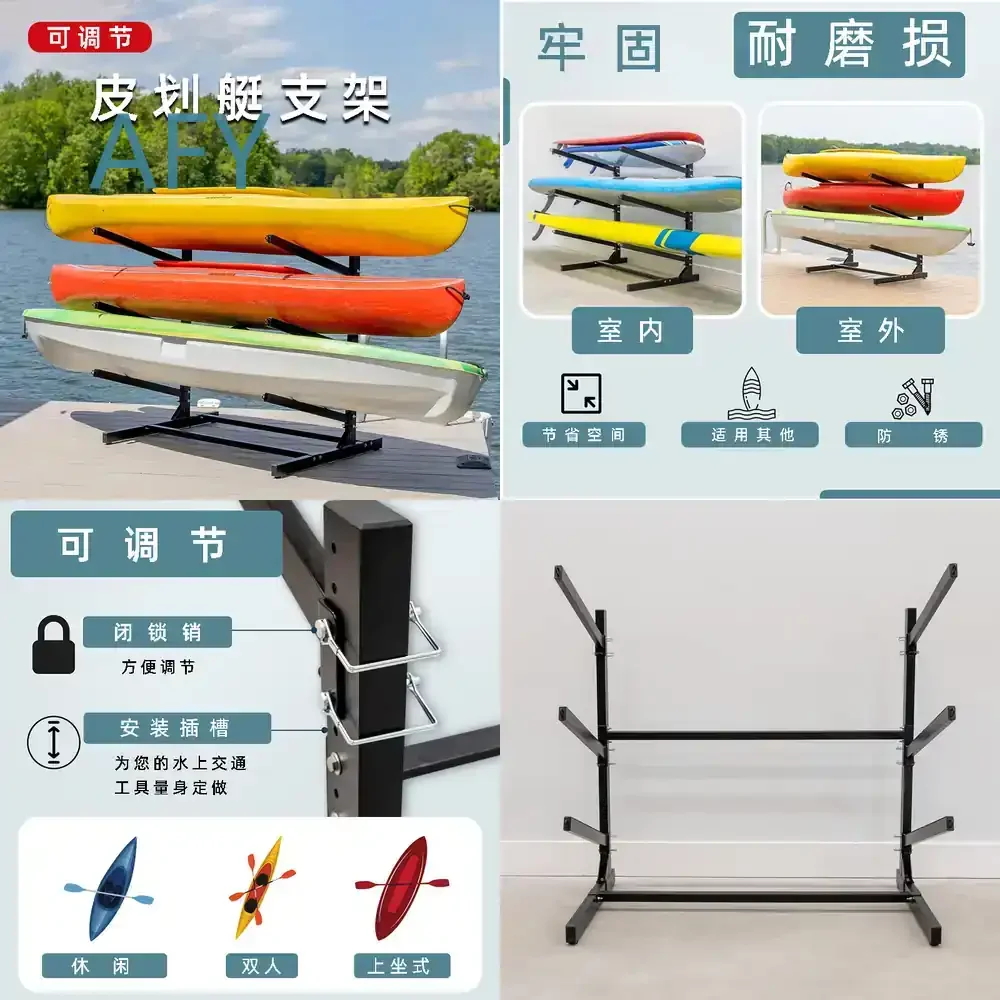 for Kayak Display Stand for Surfboard Storage Rack Heavy Duty Freestanding Inflatable Kayak Stand Adjustable Dismantlable