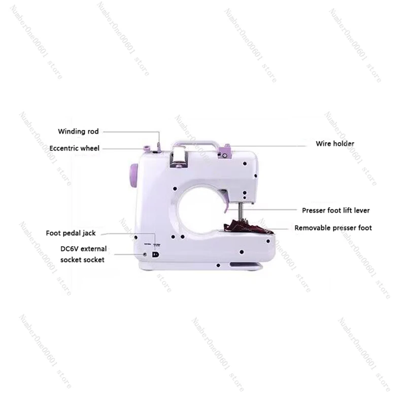 Sewing Machine Electric Small Mini Desktop Multi-Functional Fully Automatic Thick-Cut Electric Sewing Machine with Overlock