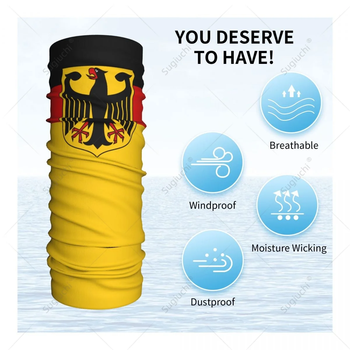 Unisex Germany Flag Neckerchief Scarf Neck Face Mask Scarves Neck Warmer Seamless Bandana Headwear Cycling Hiking view 6
