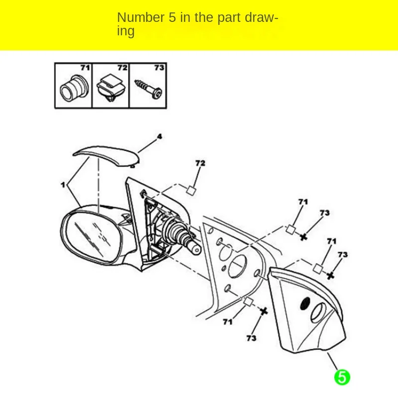 Dla PEUGEOT 206 207 Citroen C2 lusterko cofania 1 szt