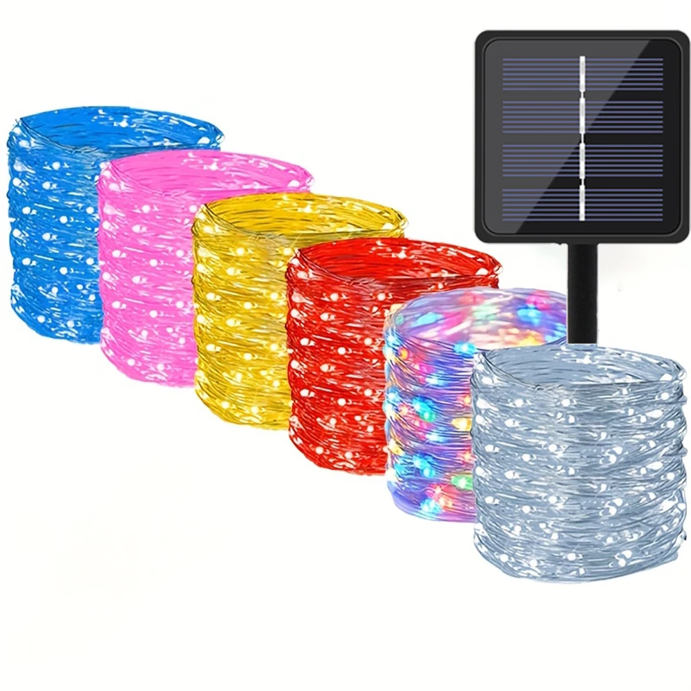4m/7m/12m/22m/32m LED Solar Light Outdoor Garden Fairy String Light Led Twinkle Waterproof Lamp for Christmas Patio Tree Party