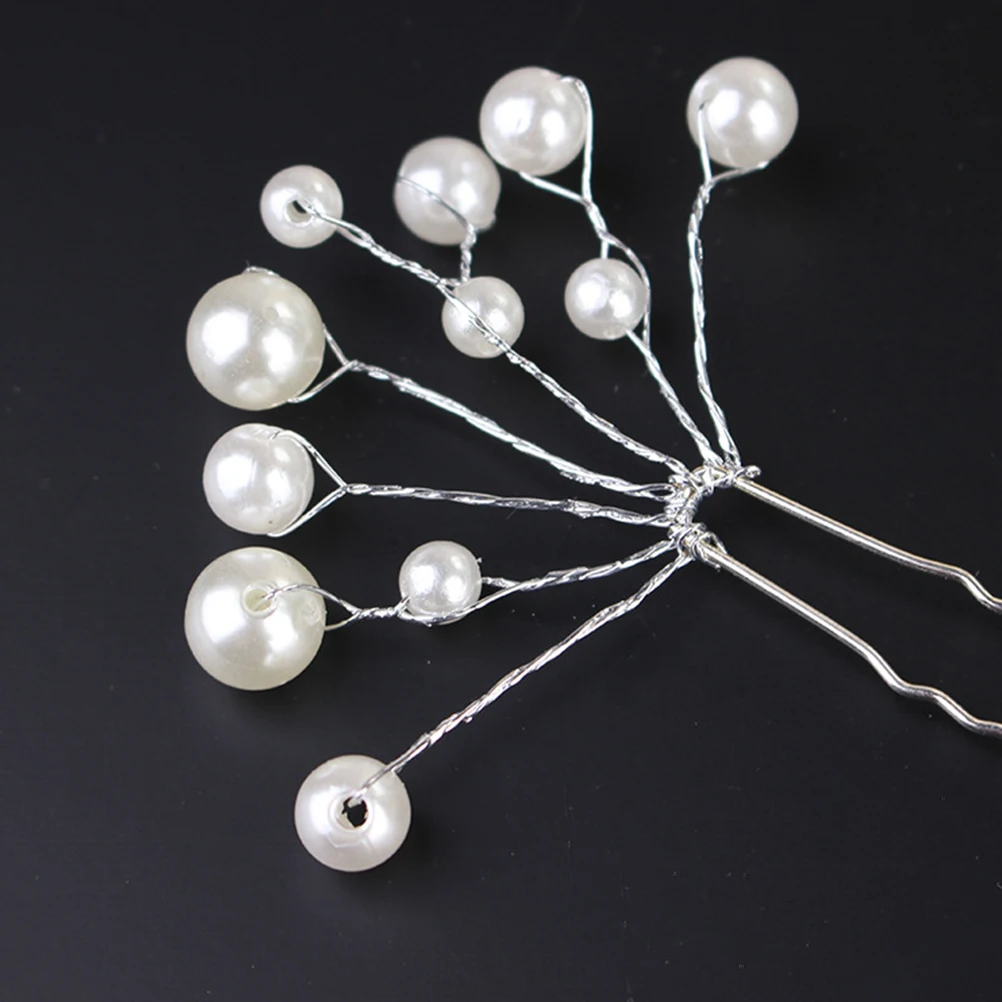 

12pcs Pearl Hair Stick Women Hairpin Elegant Pearl Hair Clip Durable Fashion ing Claw Wedding Party Gifts