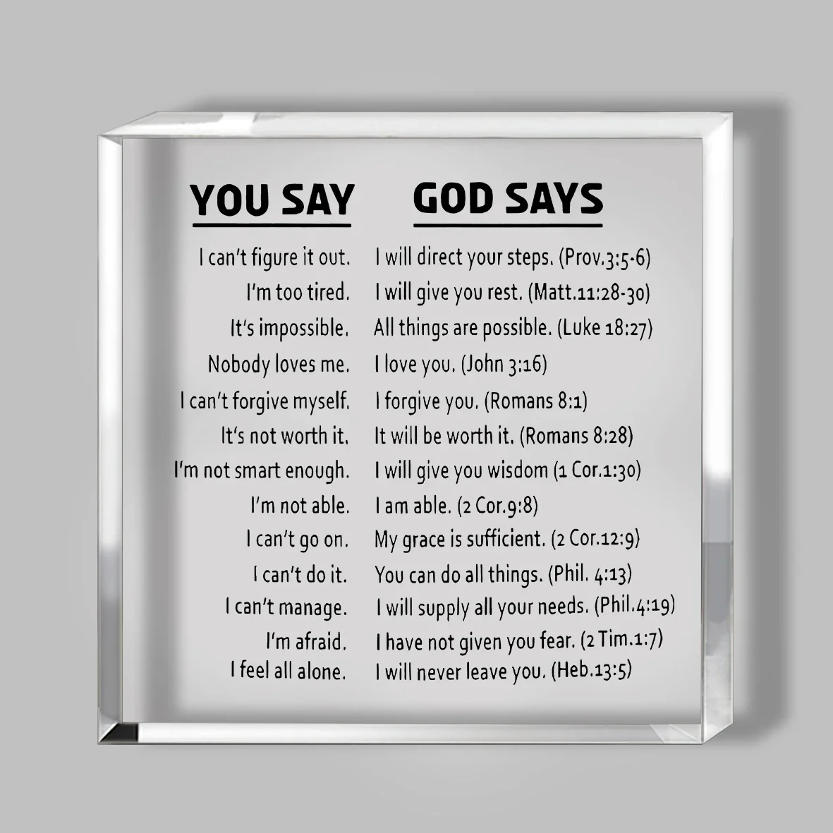 1pc Baptism Bible Verse Christian Gift Acrylic Sign Plaque Desk Office Home Living Room Table Party Decoration