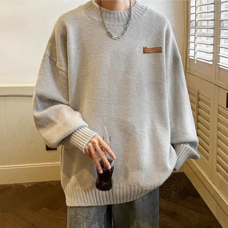 Men's Clothing Commuter Versatile Autumn and Winter Fashion New Round Neck Long Sleeve Simplicity Solid Color Casual Pullover