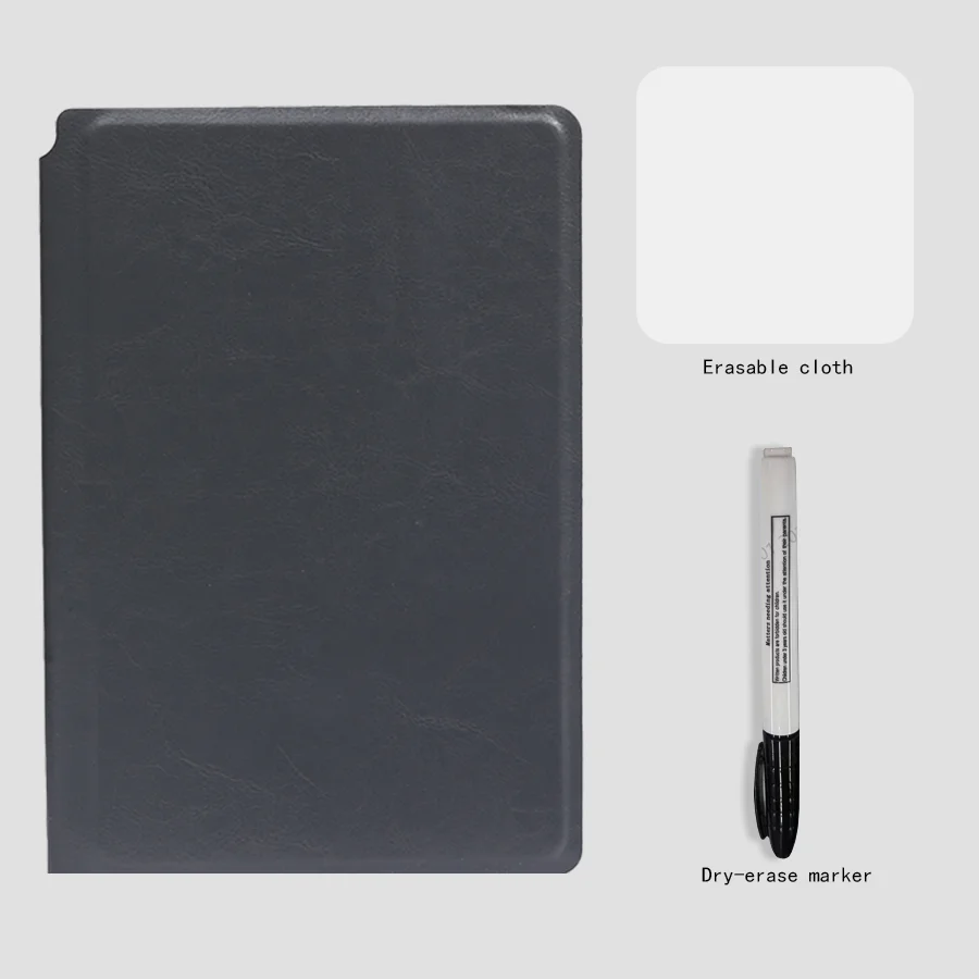 A5 herbruikbare whiteboard-notitieboekjesset met whiteboard-pen Wisdoek Lederen memoblok Weekplanner Draagbaar stijlvol kantoor