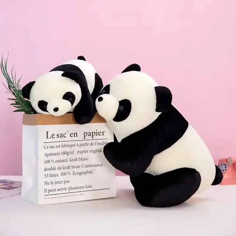Nieuwe Zachte Cartoon Panda Speelgoed Kinderen Gevuld Klein Kussen Panda Pluche Knuffeldier Panda Knuffel voor Kinderen Kerstcadeaus