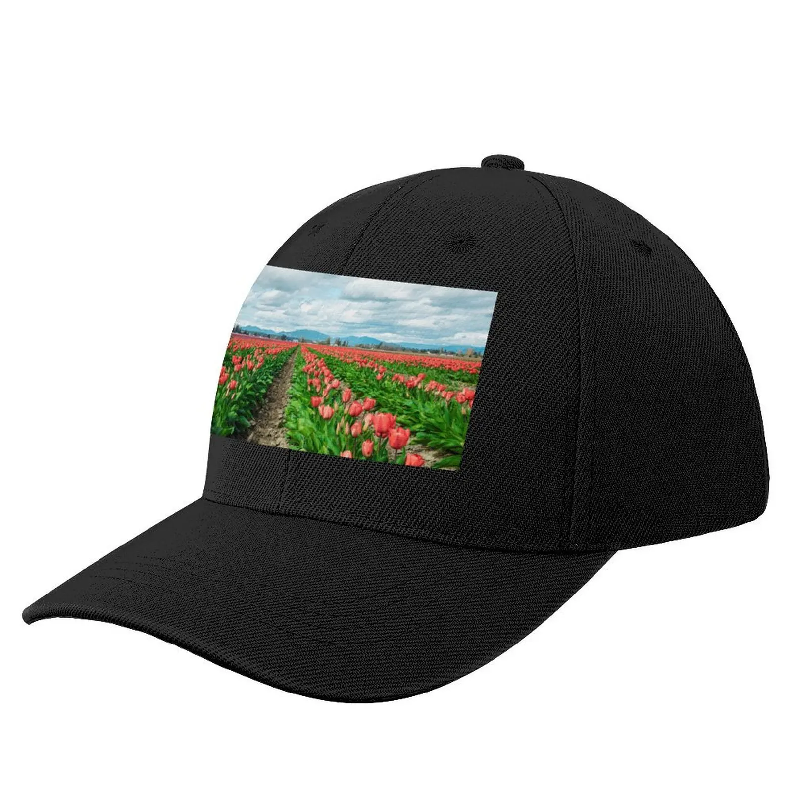 Field of Tulips Baseball Cap Big Size Hat Visor Bobble Hat Fashion Beach Girl'S Hats Men's