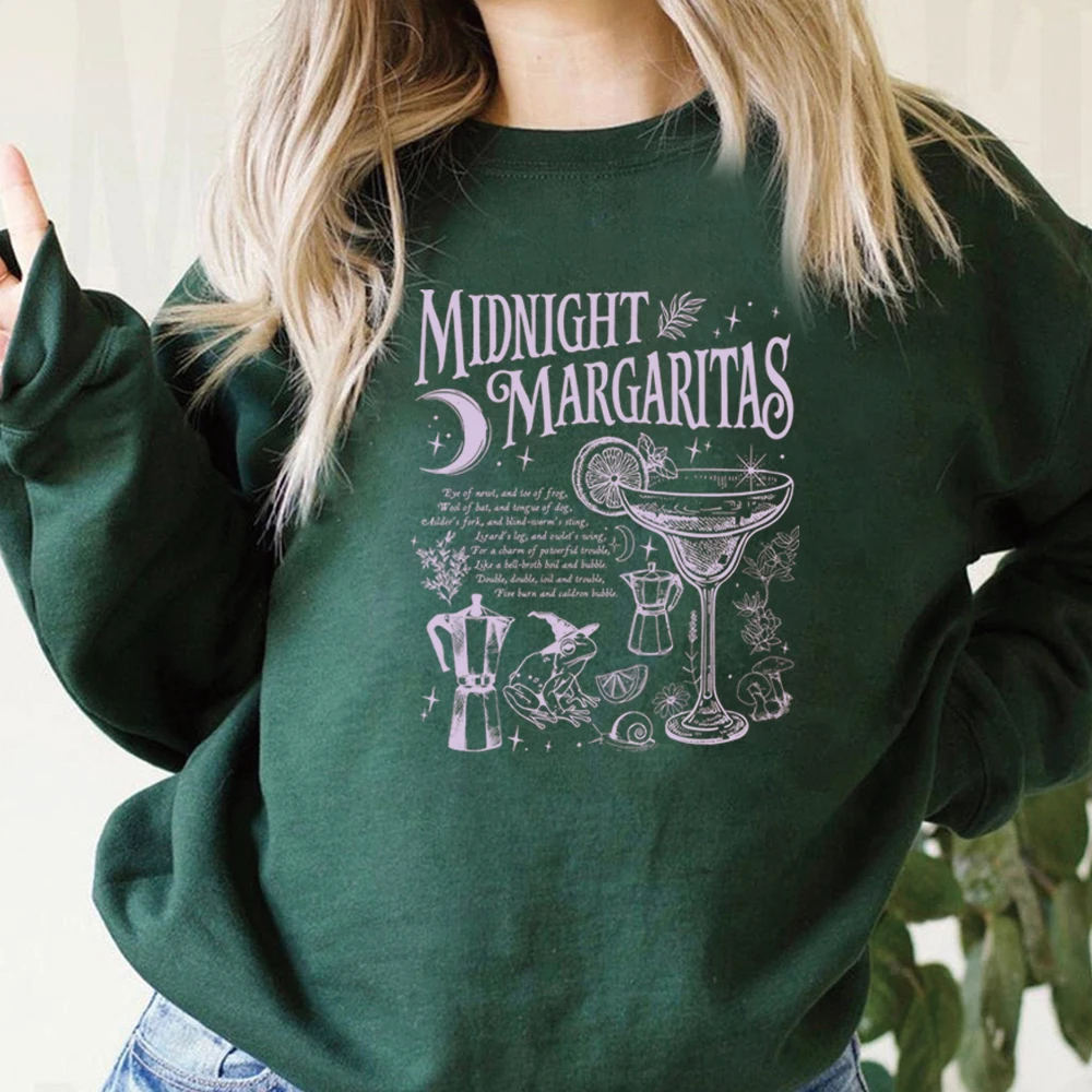 Vintage Midnight Margaritas Sweatshirt Halloween Shirt Salt Rosemary Lavender Love Pullover Witchy Tee Long Sleeves Sweatshirts view 5