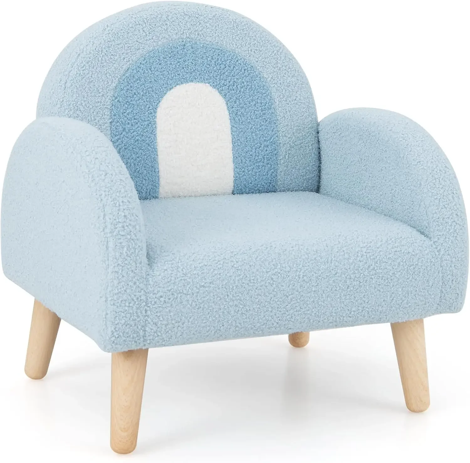 Kids Sofa, Toddler Armchair with Solid Wooden Frame Anti-Tipping Design Plush Fabric, Upholstered Children Chair for Kindergarte