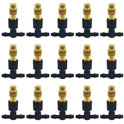 15-250Pcs Micro Drip Irrigation Misting Brass Nozzle Garden Spray Cooling Parts Copper Sprinkler with Thread Barb Tee Connector