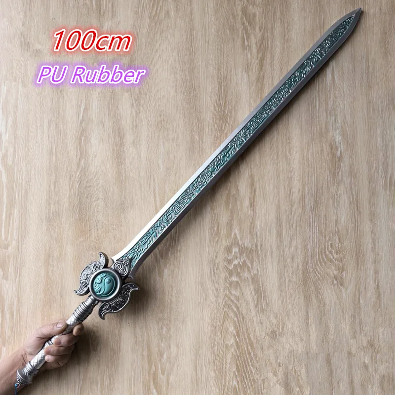 Cosplay 1:1 Game Naraka Bladepoint Long Sword Sun Moon Wolf Lord Broadblade Cosplay Safety PU Weapons Role Playing Toy 100cm