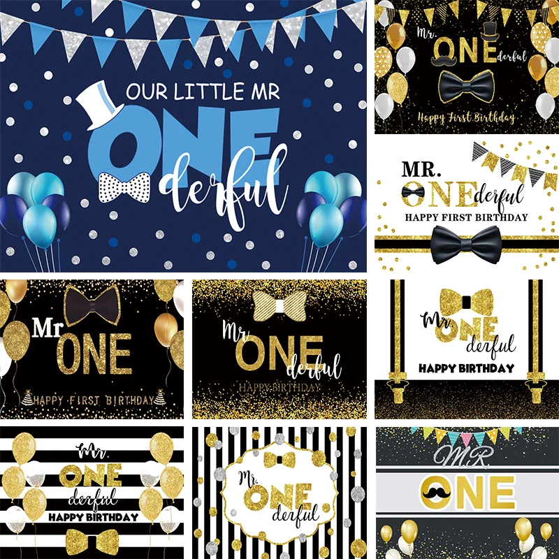 

Mr Onederful 1st Birthday Boy Backdrop First Birthday Boy Party 1 Year Decoration Banner Newborn Photo Background Photography