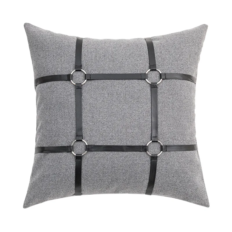 Medicci Home Metropolitan Style Cushion Cover Designer Giraffe Embroidered Cut Velvet Living Room Sofa Pillow Cases Chic Luxury
