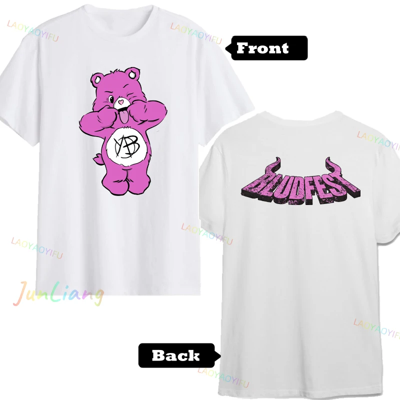 록 가수 윙블러드 비 푸킨 해피 티셔츠 남녀 공용 유니섹스 코튼 Y2K 의류 반팔 티셔츠 남성용 셔츠