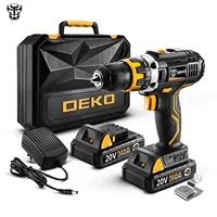 DEKO GCD20DU2-S4 Electric Drilling Max 35mm in Wood DC Cordless Battery Drill Power Screwdriver 1/2-Inch Keyless Chuck Drill Set