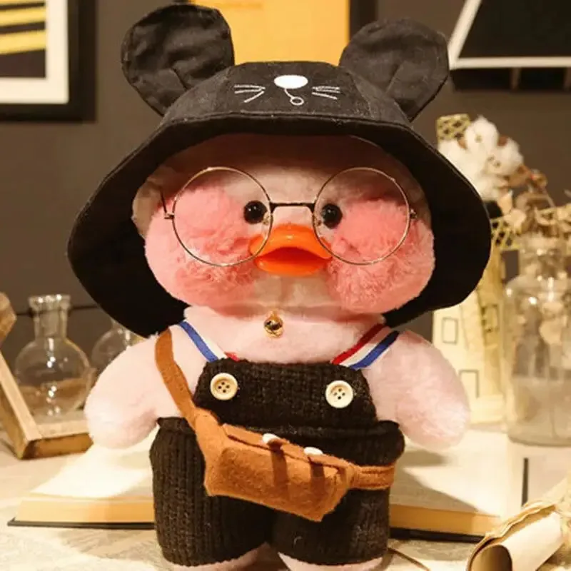 2022 30cm Lalafan pato de peluche lindo pato muñeca Lafan juguete niños muñeca lindo ropa a juego gafas accesorios regalos envío rápido