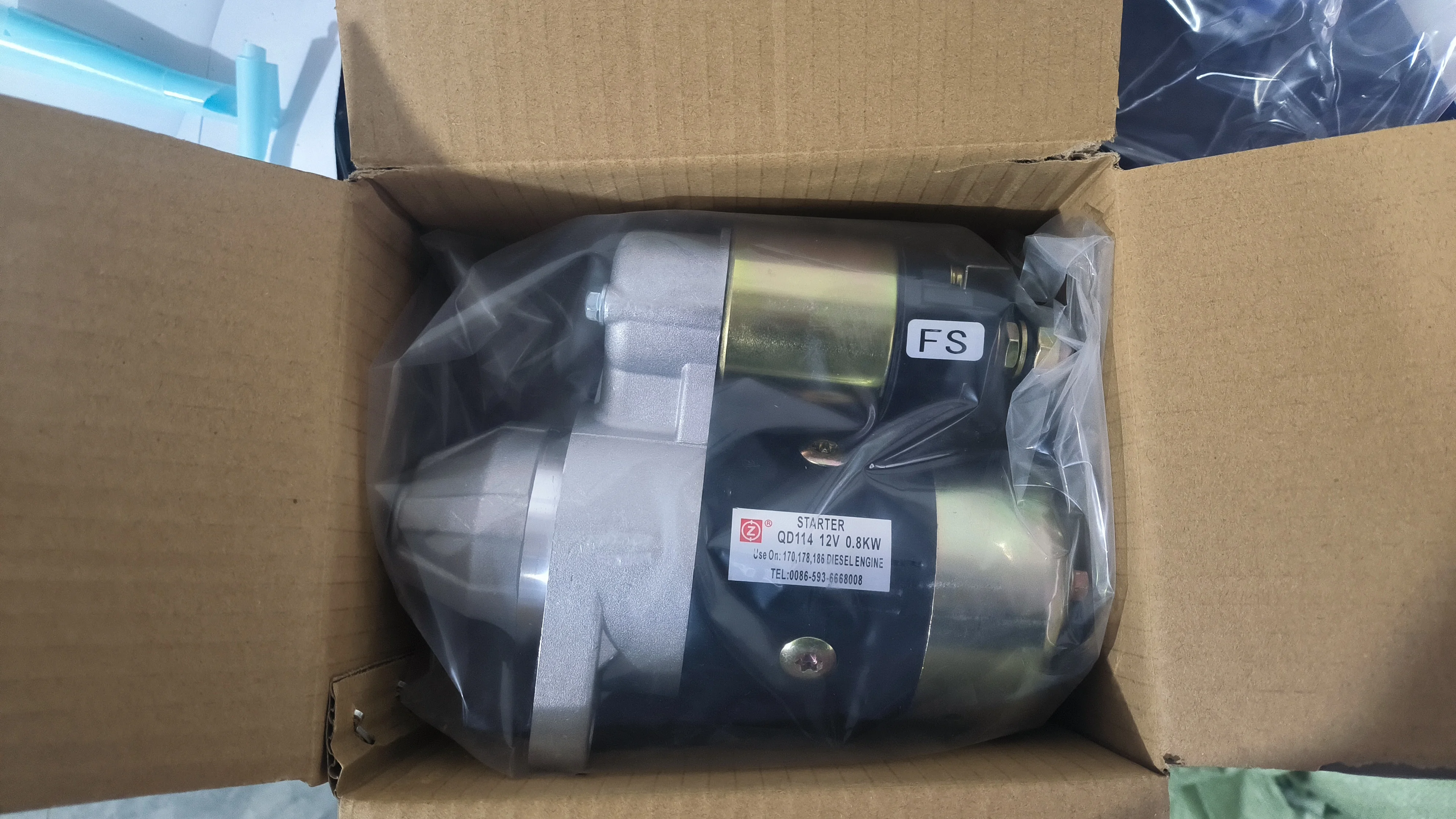 170F 178F 186F Electric Diesel Generator Set Parts Engine Start Assy Rpm Starter Motor QD114A 12V 0.8kw Reverse