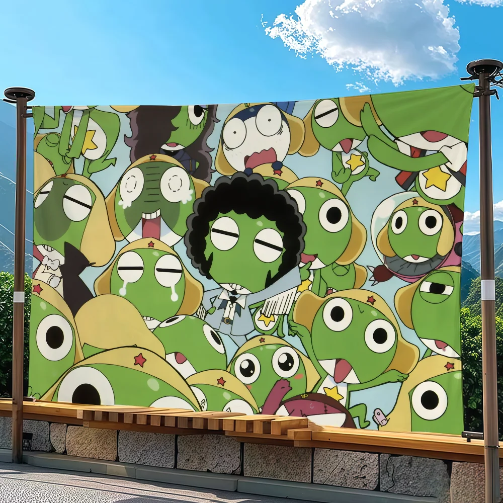 Cartoon S-Sgt. F-Frog Cute flag Advertising Banner for Camping Decoration Outdoor & Garage Wall Hanging Decorations