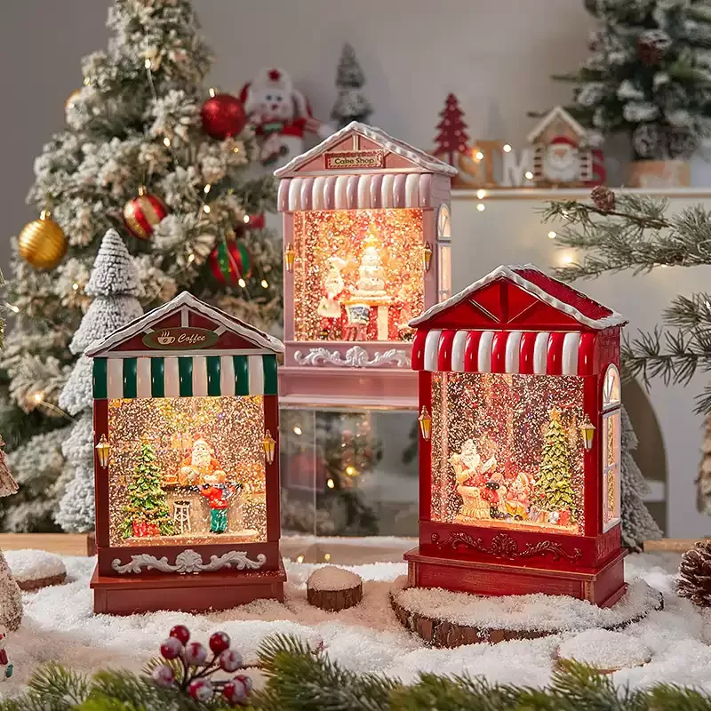 Christmas decorations, illuminated candles, small night lights, desktop themes, atmosphere, small ornaments, photo shoots