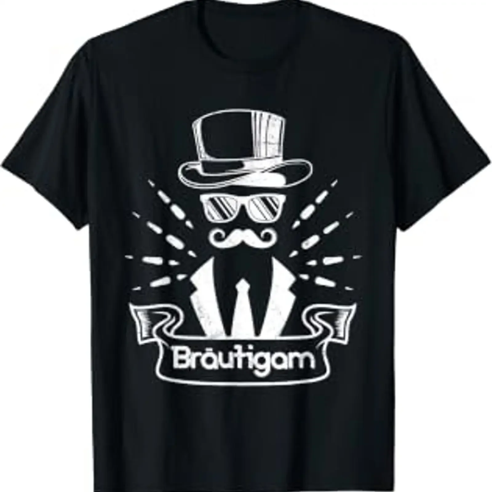Groom Top Hat Sunglasses Bridal Evening Bachelor T Shirt vintage Washed streetwear designer clothes Breathable Stylish Casual