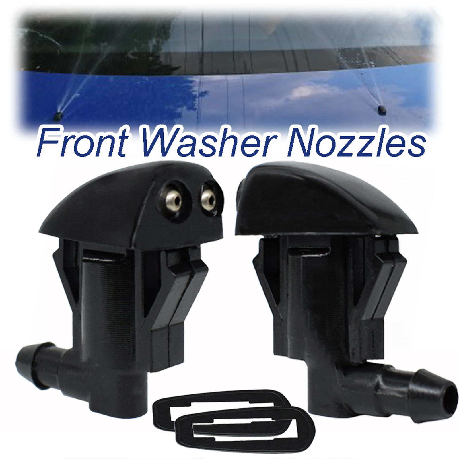 2Pcs Wiper Water Spray Nozzle Front Windshield Windscreen Washer Jet Nozzle For Jeep Grand Cherokee WK WH 2005 - 2010 55079049AA