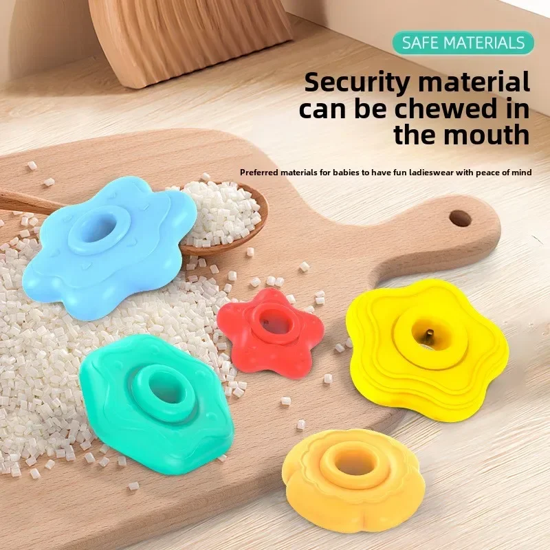 Baby Rotating Rainbow Tower Baby Stacking Puzzle Toys Safety and Environmental Protection Colored Children's Montessori Toys