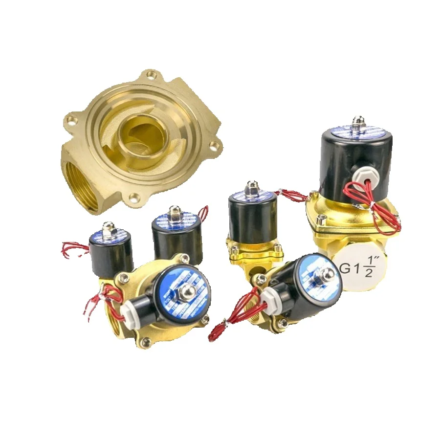 Normally Closed Solenoid Valve Water Air Oil Copper Switch Control 220V 24V 2/3/4/6 Points 1 Inch