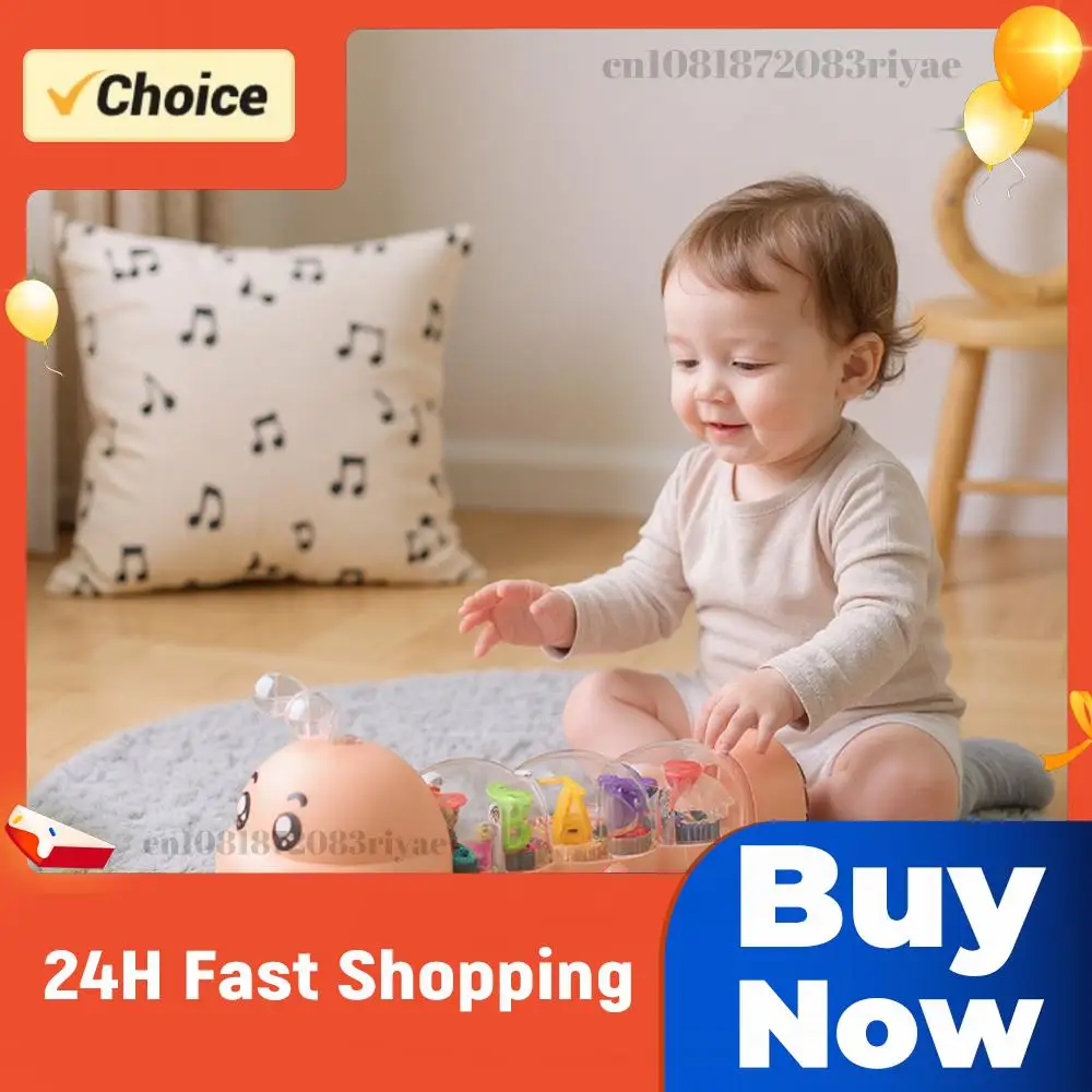 

Игрушка для развития моторики рук и координации движений (каталка-гусениц) со светом и музыкой, подарок на день рождения для мальчиков и девочек 1-2 лет