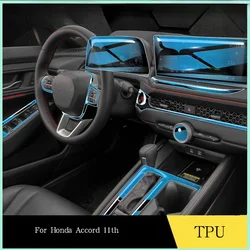 Car Interior Door Center Console Media Dashboard Navigation TPU Anti-scratch Protector Film For Honda Accord 11th Accord 2022 23