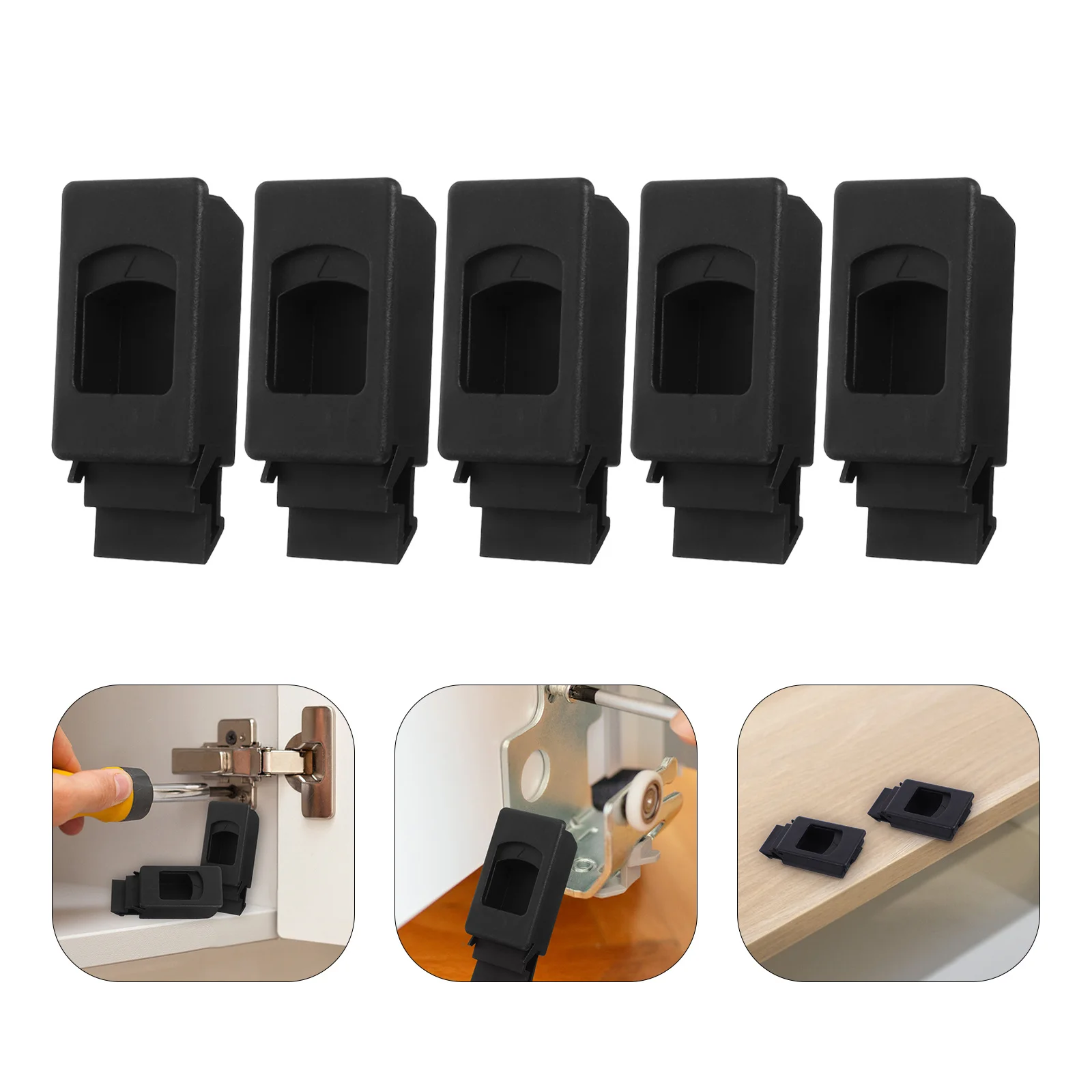 

10pcs Plastic Cabinet Door Latch Hidden Safety Lock For Home Office Commercial Use Durable Install Push Lock Mechanism