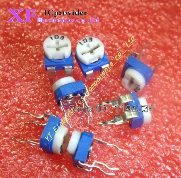 100pcs/Lot Trimmer Potentiometer RM-065 10Kohm 103 10K Trimmer Resistors Variable adjustable Resistors.