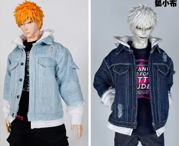 

Handmade 1/6 Soldier Doll Clothes Accessories Trend Ripped Denim Jacket Model Fit 12" WorldBox Wide Shoulders Action Figure Toy