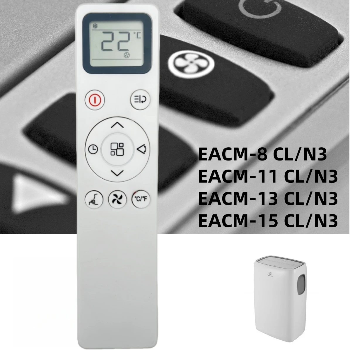 Replacement Remote Control KT-702005C, 810900317E For Electrolux / ZANUSSI Portable Air Conditioner EACM CL/N3