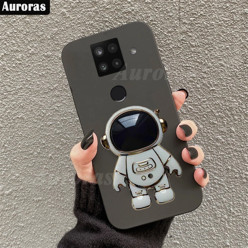 Auroras For Sharp Aquos Sense4 Plus Case With Astronaut Holder Ultra-Thin Matte Silicone Shell For Aquos Sense 4 Plus Back Cover