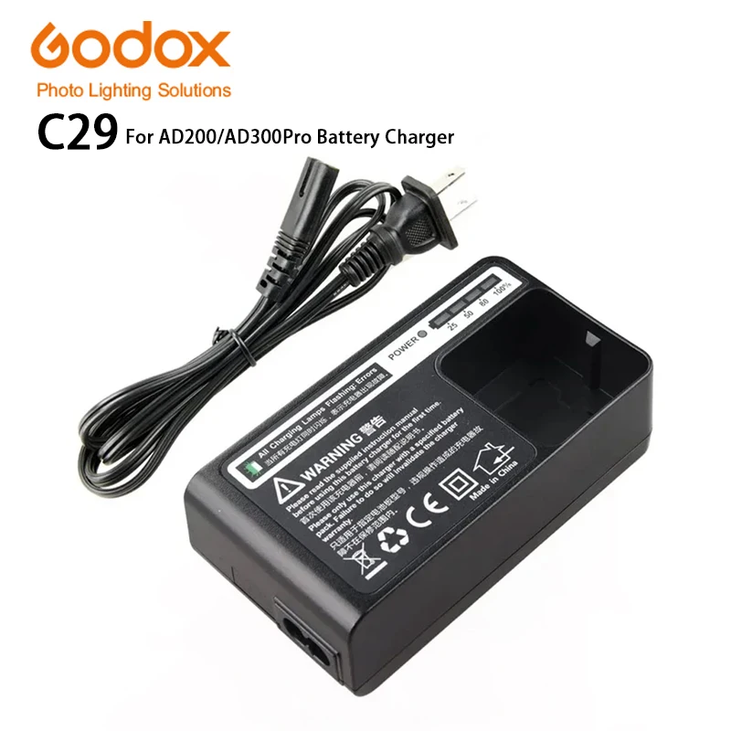 

Godox C29 Зарядное устройство переменного тока Карманная вспышка Адаптер питания WB29 для AD200/AD300Pro